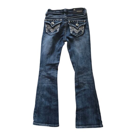 Grace In LA Jeans Girls SZ 7 Denim Bootcut Western Country Cowgirl Pant - Picture 1 of 7
